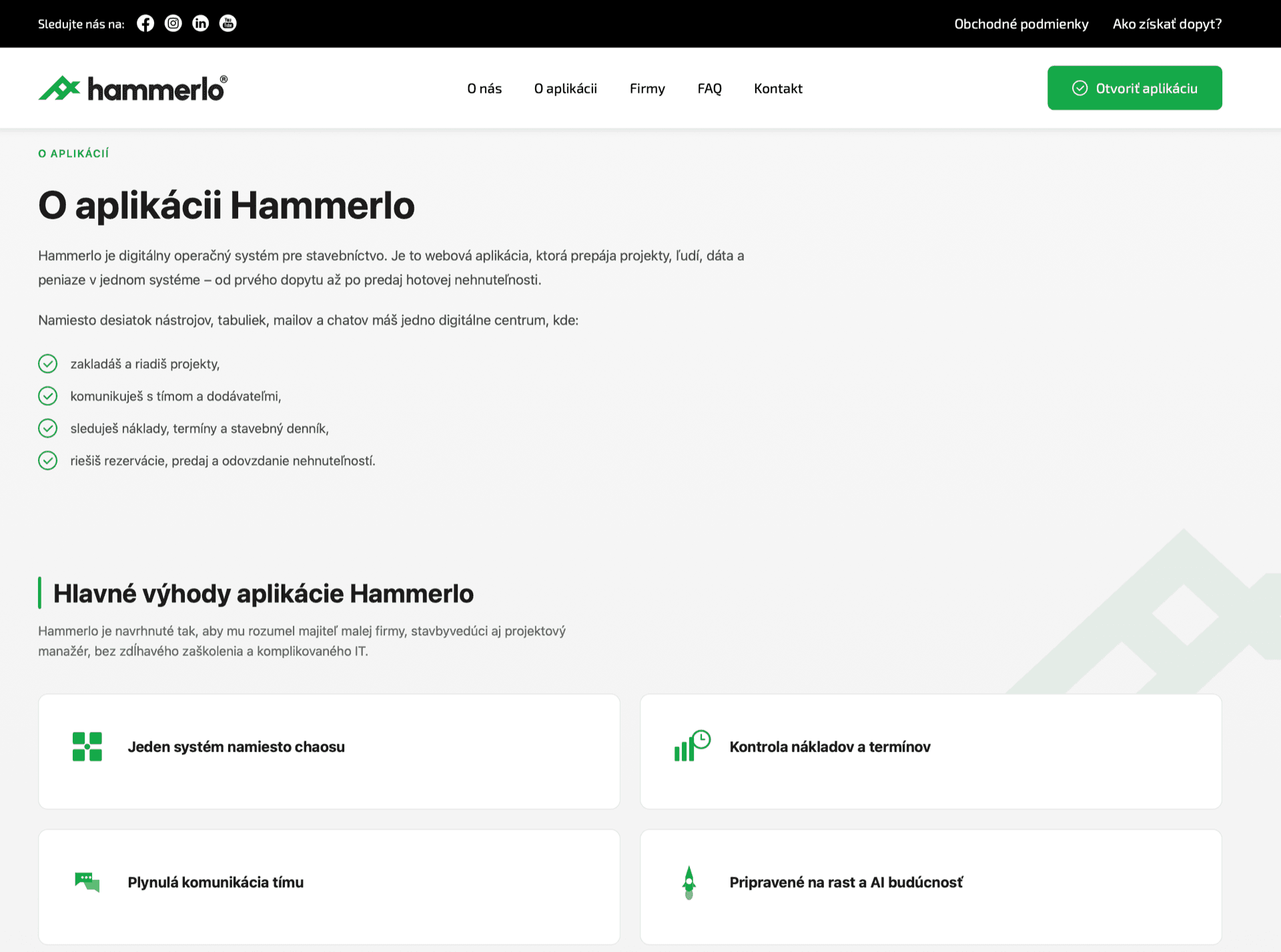 Hammerlo interface preview — project overview, schedule and site log